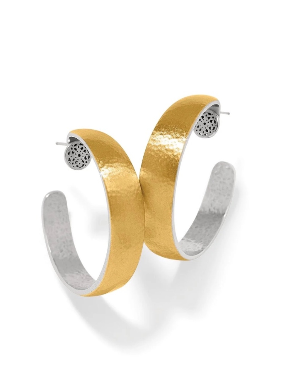 Brighton Ferrara Entrata Moon Large Hoop Earrings Retail  $128